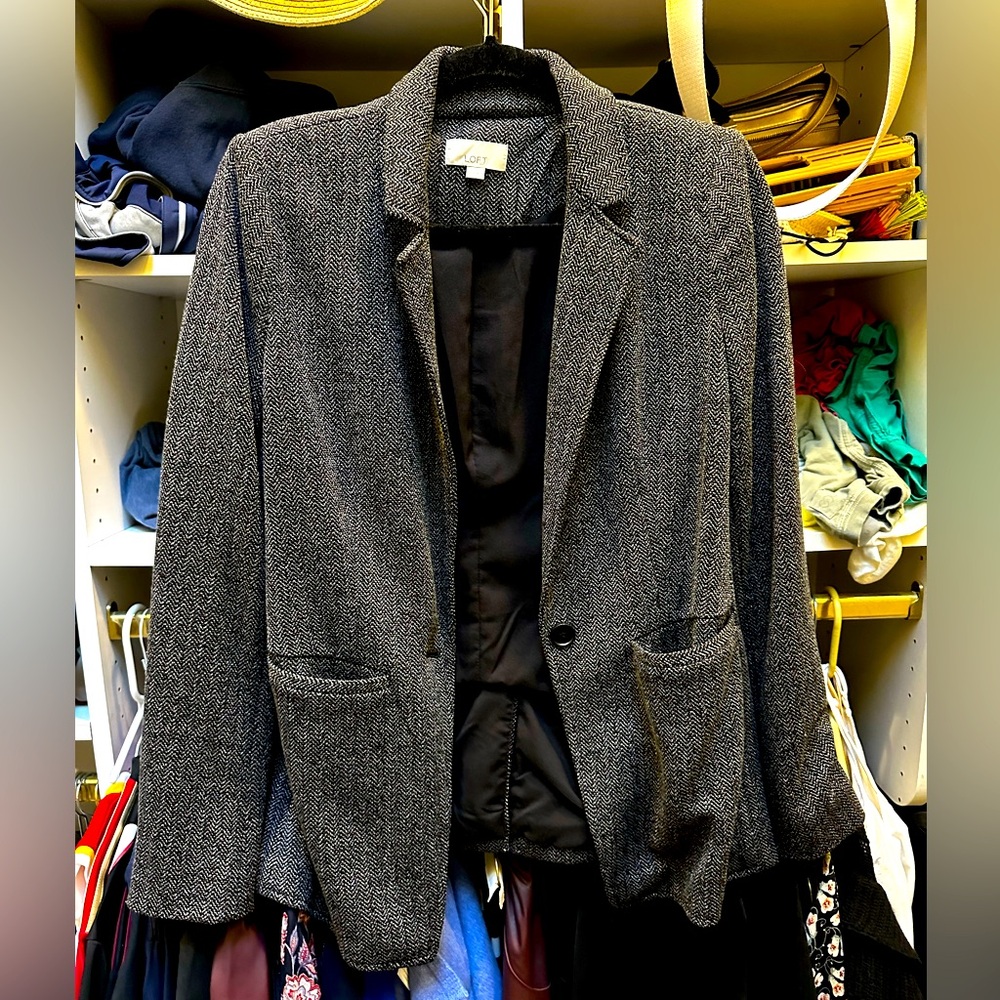 LOFT Herringbone Blazer